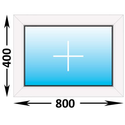 Пластиковое окно MELKE Lite 60 глухое 800x400, с однокамерным энергосберегающим стеклопакетом (ширина Х высота) (800Х400)