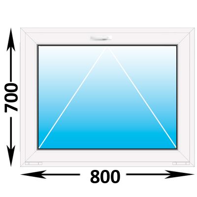 Пластиковое окно MELKE Lite 60 фрамуга 800x700 (ширина Х высота)  (800Х700)