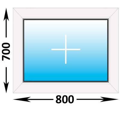 Пластиковое окно Melke Lite 70 глухое 800x700 (ширина Х высота)  (800Х700)
