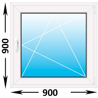Пластиковое окно Melke Lite 70 одностворчатое 900x900 (ширина Х высота)  (900Х900)