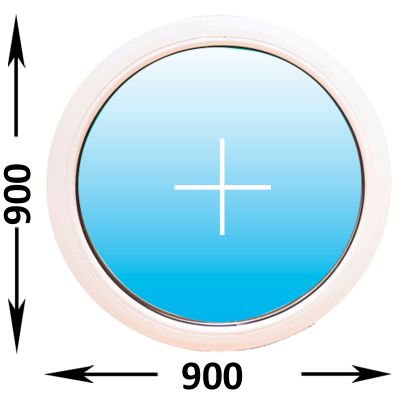 Пластиковое окно MELKE Lite 60 круглое 900x900 (ширина Х высота)  (900Х900)