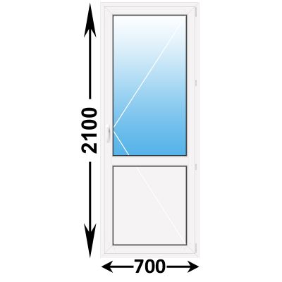 Готовая пластиковая балконная дверь Veka WHS 700x2100 Правая