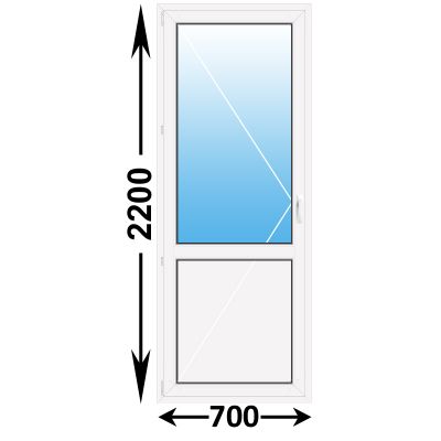 Готовая пластиковая балконная дверь MELKE 700x2200 Левая (ширина Х высота) (700Х2200)