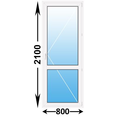 Готовая пластиковая балконная дверь MELKE 800x2100 Правая (ширина Х высота) (800Х2100)