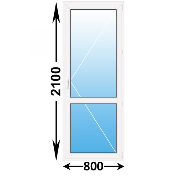 Готовая пластиковая балконная дверь Novotex 800x2100 Правая