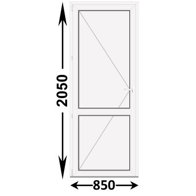 Готовая пластиковая межкомнатная дверь Novotex 850x2050 Левая Порог Алюминий