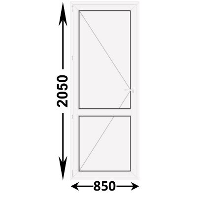 Готовая пластиковая межкомнатная дверь Novotex 850x2050 Левая