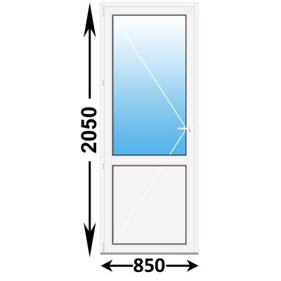 Готовая пластиковая межкомнатная дверь Veka WHS 850x2050 Левая со стеклом Порог Алюминий (ширина Х высота) (850Х2050)