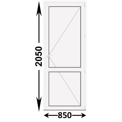 Готовая пластиковая межкомнатная дверь Veka WHS 850x2050 Правая Порог Алюминий (ширина Х высота) (850Х2050)