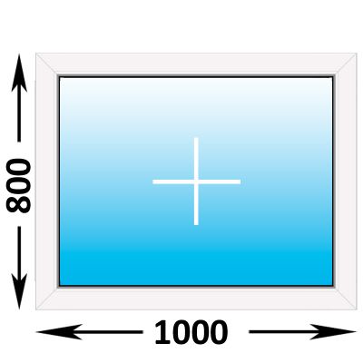 Готовое пластиковое окно Novotex глухое 1000x800 (ширина Х высота)  (1000Х800)