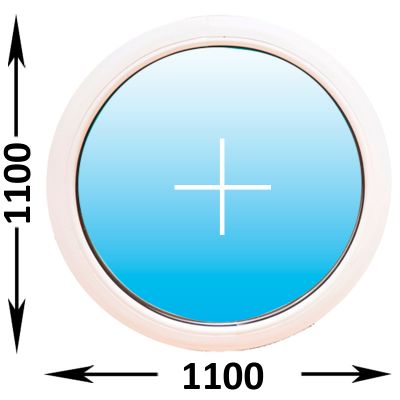 Готовое пластиковое окно Novotex круглое 1100x1100 (ширина Х высота)  (1100Х1100)