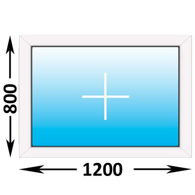 Готовое пластиковое окно Novotex глухое 1200x800 (ширина Х высота)  (1200Х800)