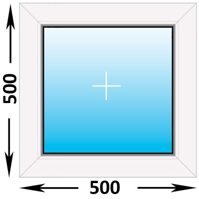 Готовое пластиковое окно Novotex глухое 500x500 (ШxВ)