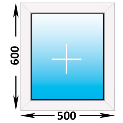 Готовое пластиковое окно Novotex глухое 500x600 (ширина Х высота)  (500Х600)