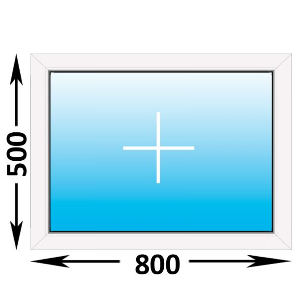 Готовое пластиковое окно Novotex глухое 500x800