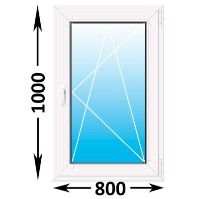 Готовое пластиковое окно Novotex одностворчатое 800x1000 (ширина Х высота)  (800Х1000)