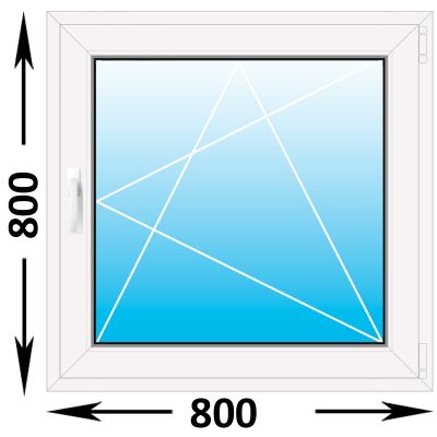 Готовое пластиковое окно Novotex одностворчатое 800x800 (ШxВ)