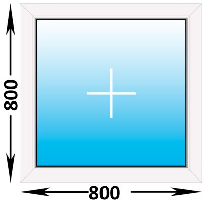 Готовое пластиковое окно Novotex глухое 800x800 (ширина Х высота)  (800Х800)