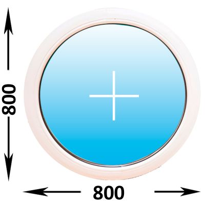 Готовое пластиковое окно Novotex круглое 800x800 (ширина Х высота)  (800Х800)