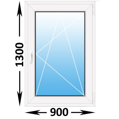 Готовое пластиковое окно Novotex одностворчатое 900x1300 (ширина Х высота)  (900Х1300)