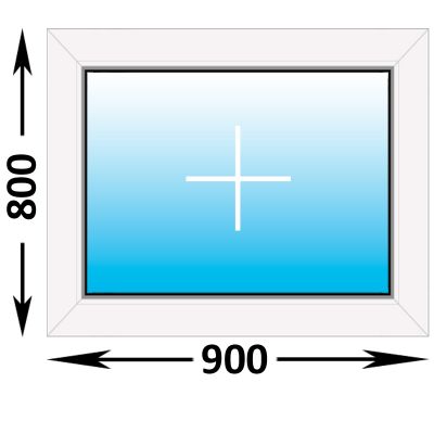 Готовое пластиковое окно Novotex глухое 900x800 (ШxВ)