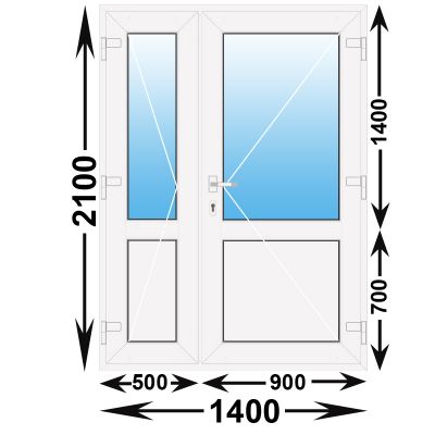 Готовая пластиковая входная дверь Novotex 1400x2100 (ширина Х высота)  (1400Х2100)