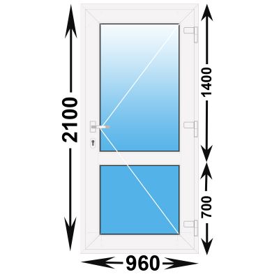 Готовая пластиковая входная дверь MELKE 960x2100 Правая (ширина Х высота) (960Х2100)