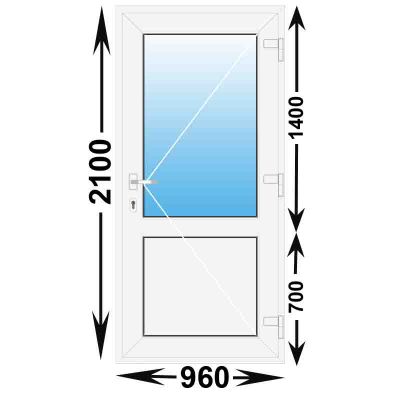 Готовая пластиковая входная дверь MELKE 960x2100 Правая (ширина Х высота) (960Х2100)