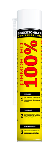 Монтажная пена РЕМОНТ НА 100% бытовая