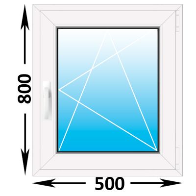 Пластиковое окно Rehau Blitz одностворчатое 500x800 (ШxВ)