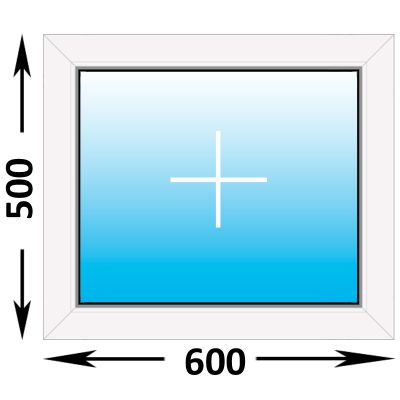Пластиковое окно Rehau Blitz глухое 600x500 (ширина Х высота)  (600Х500)