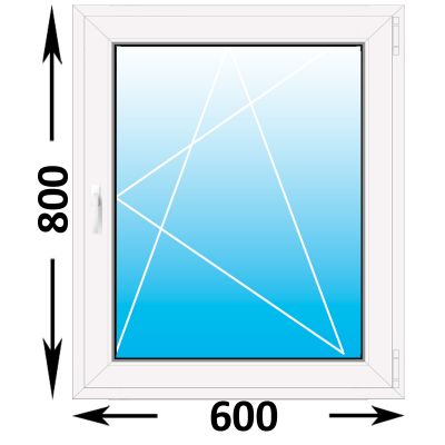 Пластиковое окно Rehau Blitz одностворчатое 600x800 (ШxВ)