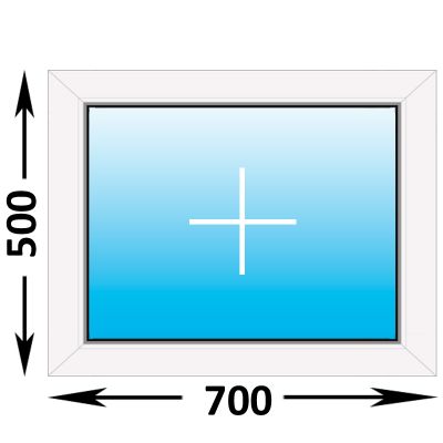 Пластиковое окно Rehau Blitz глухое 700x500 (ширина Х высота)  (700Х500)