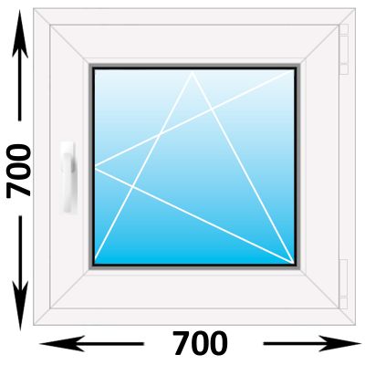Пластиковое окно Rehau Blitz одностворчатое 700x700 (ШxВ)