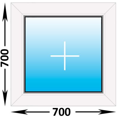 Пластиковое окно Rehau Blitz глухое 700x700 (ширина Х высота)  (700Х700)