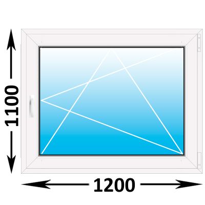 Пластиковое окно Veka WHS 72 двухстворчатое 1100x1000 (ширина Х высота) (1100Х1000)
