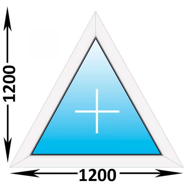 Пластиковое окно Veka WHS 72 треугольное глухое левое 1200x1200