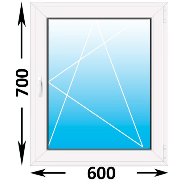Пластиковое окно Veka WHS 60 одностворчатое 600x700